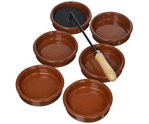 MSV R0112/6PR Service à Crème Brulée Coton Marron 7 Pièces 40 x 40 x 20 cm