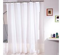 MSV Rideau de Douche 180x200cm de Polyester en Blanc, 200x18x1 cm