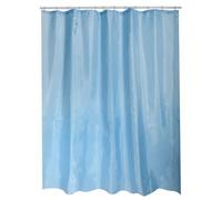 MSV, Rideau de Douche, en Polyester, Revêtement antibactérien, Anneaux Inclus, Lavable à 30°, Imperméable Tissu Lavable en Machine Rideau Salle de Bain, Bleu, 120 x 200 cm