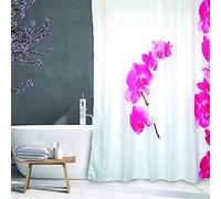 MSV, Rideau de Douche, en Polyester, Revêtement antibactérien, Anneaux Inclus, Lavable à 30°, Imperméable Tissu Lavable en Machine Rideau Salle de Bain, Lanyu, 180 x 200 cm