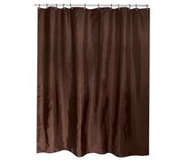 MSV - Rideau de douche en polyester 180x200 cm, antibactérien, 12 anneaux - Chocolat