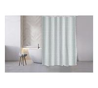 MSV Rideau de Douche Polyester CAMBERRA 180x200cm QUALITÉ Premium Gris & Blanc