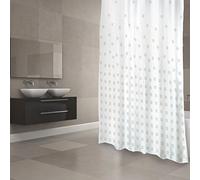 MSV Rideau de Douche Polyester THIKA 180x200cm QUALITÉ Premium Beige - Anneaux Inclus