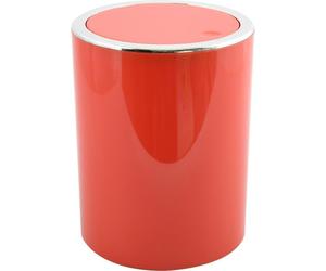 MSV Salle de bain Série "ASPEN" Poubelle de toilette design Poubelle à pédale Poubelle à couvercle basculant 6 litres (ØxH) : env. 18,5 x 26 cm rouge