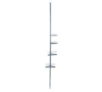 MSV Service de Douche télescopique avec étagères, métal, Argent, 25.5 x 250 x 32.5 cm