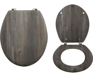 MSV Siège de WC Couvercle de WC MDF noyau en bois "Blue Ridge" Charnières en acier inoxydable - qualité supérieure et stable