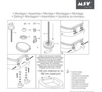 MSV Siège de WC Couvercle de WC MDF noyau en bois "Ombo Landhaus" Charnières en acier inoxydable - qualité supérieure et stable