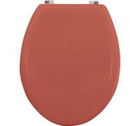 MSV Siège de WC Couvercle de WC MDF noyau en bois "Terracotta rouge" Charnières en acier inoxydable - qualité supérieure et stable