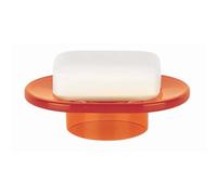 MSV Spirella, Porte-Savon en Acrylique Transparent, Design Élégant et Pratique pour Salle de Bain, Idéal pour Organiser Vos Accessoires, Taille Unique, Couleur Orange Transparent