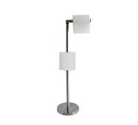 MSV - Support de Porte Rouleau Papier Toilette WC - Acier Inoxydable - 2 en 1 - Support pour Rouleaux de Rechange - Design Compact - 15 x 15 x 60 cm - Finition Chrome Élégante