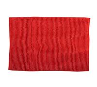 MSV - Tapis de Bain Microfibre Chenille - Poils Longs Anti-dérapant - Lavable en Machine - Boucle d'Accrochage Pratique - Confort et Hygiène Optimisés - Rouge - Unitaire - 50x80 cm