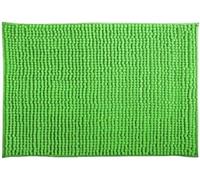 MSV - Tapis de Bain Microfibre Chenille - Poils Longs Anti-dérapant - Lavable en Machine - Boucle d'Accrochage Pratique - Confort et Hygiène Optimisés - Vert Basil - Unitaire - 40x60 cm