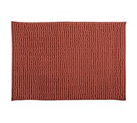 MSV - Tapis de Bain Microfibre Chenille - Poils Longs Anti-dérapant - Lavable en Machine - Boucle d'Accrochage Pratique - Confort et Hygiène Optimisés - Terracotta - Unitaire - 60x60 cm
