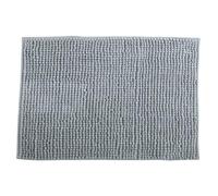 MSV - Tapis de Bain Microfibre Chenille - Poils Longs Anti-dérapant - Lavable en Machine - Boucle d'Accrochage Pratique - Confort et Hygiène Optimisés - Gris Clair - Unitaire - 60x90 cm