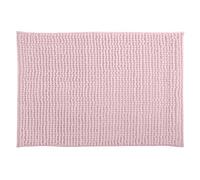 MSV - Tapis de Bain Microfibre Chenille - Poils Longs Anti-dérapant - Lavable en Machine - Boucle d'Accrochage Pratique - Confort et Hygiène Optimisés - Rose Pastel - Unitaire - 50x80 cm
