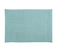 MSV - Tapis de Bain Microfibre Chenille - Poils Longs Anti-dérapant - Lavable en Machine - Boucle d'Accrochage Pratique - Confort et Hygiène Optimisés - Bleu Océan - Unitaire - 40x60 cm