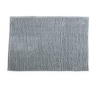 MSV - Tapis de Bain Microfibre Chenille - Poils Longs Anti-dérapant - Lavable en Machine - Boucle d'Accrochage Pratique - Confort et Hygiène Optimisés - Gris Clair - Unitaire - 50x80 cm