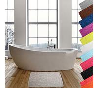 Tapis de bain galet antidérapant rectangulaire beige L.60 x l.40 cm Pebble