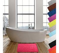 MSV - Tapis de Bain Microfibre Pebble - Sécurité Renforcée - Base Antidérapante - Usage Salle de Bain - Public Cible : Enfants et Personnes Âgées - 40 x 60 cm - Couleur Fuchsia