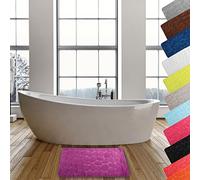 MSV - Tapis de Bain Microfibre Pebble - Sécurité Renforcée - Base Antidérapante - Usage Salle de Bain - Public Cible : Enfants et Personnes Âgées - 40 x 60 cm - Couleur Violet