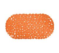 MSV - Tapis Fond de Baignoire PVC Galets - 100% PVC sans Phtalates - 68 x 35 cm - Orange - Surface Antidérapante pour Sécurité et Confort - Facile d'entretien