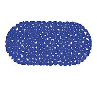 MSV - Tapis Fond de Baignoire PVC Galets - Antidérapant - Sécurité et Confort - 99 x 39 cm - Bleu Marine - Surface Texturée - Adapté à Tous Types de Baignoires