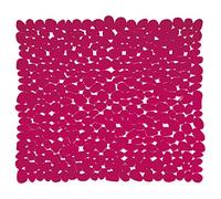 MSV - Tapis Fond de Douche PVC Galets - 100% PVC sans Phtalates - 53 x 53 cm - Fuchsia - Surface Antidérapante pour Sécurité et Confort - Facile d'entretien