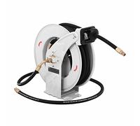 MSW Enrouleur Tuyau Dévidoir Haute Pression Pneumatique Eau Air MSW-PHR15 (Automatique, 15 m, 160 bars, Raccord 1/2", -20 à 40 °C, Eau Max. 100 °C, Fer/Caoutchouc)