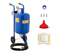 MSW Sableuse Mobile Pneumatique Aérogommeuse Mini Petite Machine À Sabler Machine Appareil De Sablage Portative MSW-MS40A (40 l, 7,6 Bars, Tuyau 2,5 m, roulettes intégrées, 4 Buses, Masque)