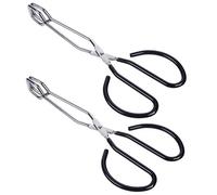 MSY BIGSUNNY Pince-ciseaux en acier inoxydable, Lot de 2 Noir 25,4 cm Pince Barbecue Longue, Pinces de Ciseaux de Barbecue, Pince Retourne Saucisse, Résistantes à la Chaleur, Pince de Cuisine