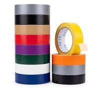 msymsyu 12 Rouleaux Ruban Adhésif Multicolore, 10mmx10m Ruban-Adhésif Toilé | 230μ Ruban Adhésif Renforcé Imperméable, Longueur Totale 120m, Haute Qualité, pour Réparations, étanchéité et Bricolage