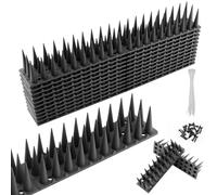 msymsyu 8Pcs Pic Anti Pigeon 2.28M Pic Anti Oiseaux avec vis et Attaches | Pique Anti Pigeon Convient Aux Murs et Aux Clôtures Particulièrement Adapté Aux Porches Jardins Terrasses etc(Noir)