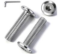 msymsyu Lot de 25 vis à tête plate M4 x 10 mm en acier inoxydable M4 à six pans creux à tête plate 304 en acier inoxydable A2 V2A avec 1 llen de 2,5 mm pour construction et machines industrielles