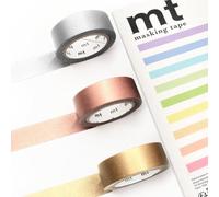 MT Ruban de masquage Washi - Ruban adhésif en papier washi - 15 mm x 7 m (métallique)