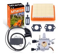Mtanlo Carburateur Bobine d'Allumage Kit pour Stihl FS120 FS200 FS250 FS300 FS350 Tondeuse, Carburateur FS120 avec Filtre à Air Bougie d'Allumage Filtre à Carburant Joint de Carburateur