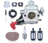 Mtanlo Carburateur Kit pour Stihl FS56RC FS70R FS56 FS56R FS56C FS40 FS50 FS70RC FS70C FC56 HT56C, Carburateur + Bougie + Filtre à Carburant + Tuyau d'huile, Remplacement 4144 120 0608