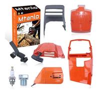 Mtanlo Couvercle de Moteur de Cylindre carénage Couvercle de Frein poignée Avant de démarreur pour Husqvarna 372 365 362 371 tronçonneuse avec Bougie d'allumage Bougie de Compression de démarreur