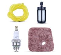 Mtanlo Filtre à Air pour Stihl FS38 FS45 FS46 FS46C FS55 FS55 KM55 KM55C Remplacement 4140 124 2800, avec MS180 Filtre à Essence + L7T/BPMR7A Bougie d'Allumage + Tuyau d'Huile 63cm(2.5x5mm)