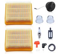 Mtanlo Kit Filtre à Air pour Stihl FS91 FS91R KM91R KM131 FS89 FS91 FS111 FS131 FS311 Débroussailleuse, avce Bougie d'allumage, Filtre à Carburant, Bouchon de Réservoir, Remplacer pour 4180-141-0300