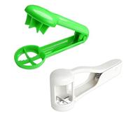 Mtbricey Lot de 2 coupe-raisins et fraises en acier inoxydable pour raisins, cerises, tomates, olives, petits fruits, gadget de cuisine portable pour la préparation des repas et les pique-niques (vert