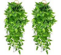 MTEVOTX 2pièce Plantes Suspendues Artificielles, Convient pour Mariage, Jardin, Panier Suspendu, Couloir, décoration Murale-100cm