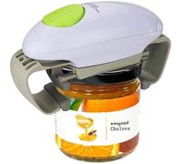 MTEVOTX Ouvre Bocal Automatique - Ouvre-bocal électrique One Touch - Ouvre Bocal Automatique - Pour presque tous les bocaux Blanc