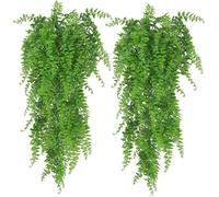 MTEVOTX Plantes Suspendues Artificielles, 2pcs Fougère Artificielle Tombante, pour Intérieur Extérieur Jardin Mariage (80 cm)