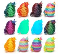 MTHAPJZ Lot de 12 œufs de dragon imprimés en 3D pour la décoration de la maison, œufs de dinosaure, jouets pour enfants, Halloween, anniversaires, décorations de Noël, cadeaux d'intérieur et
