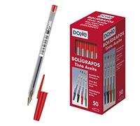 MTL Dohe - Boîte de 50 stylos à capuche - 1 mm - Rouge