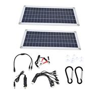 Mtlavishness 2x10W Panneau Solaire en Silicium monocristallin Kit de Batterie de Secours Panneau photovoltaïque pour Bateau RV