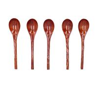 Mtlavishness 5 pièces cuillère en bois antidérapante cuillère de Table à conduction thermique lente avec poignée pour la cuisson en remuant la soupe chaude