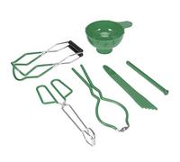 Mtlavishness 6 pièces/ensemble Kit de mise en conserve pinces alimentaires antidérapantes lève-bocal e pot couvercle lève-entonnoir ensemble de mesure (Verte)