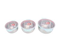 Mtlavishness - bol à mélanger multifonctionnel en acier inoxydable, ensemble de 3 pièces, bol gigogne de rangement avec couvercle (Ensemble 1)