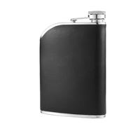 Mtlavishness Bouteille en acier inoxydable Capacité 240 ml Flasque légère et portable pour voyage en plein air Camping Flacon en acier inoxydable marron avec bec verseur Flacon en (Noire)